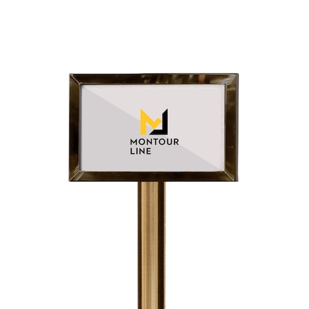 SignFrame Floor Standing 7x11H Satin Brass PLEASE WAIT TO BE SEATED